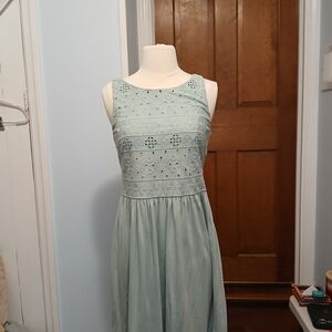 Sage Eyelet Embroidered Cotton Coastal Cottagecore Capsule